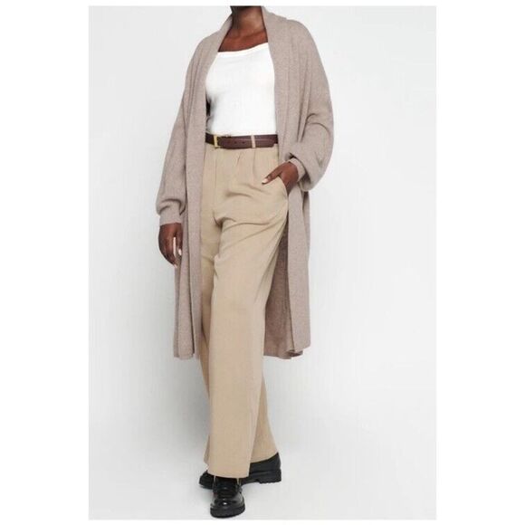 REFORMATION Liam Cashmere Long Cardigan Oatmeal Women's Size Medium $298 - Picture 1 of 8